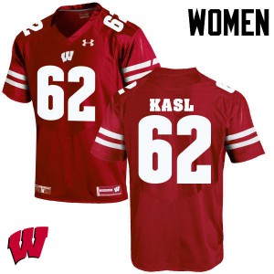 Women's Wisconsin Badgers Patrick Kasl #62 Red Stitch Jersey 977527-887