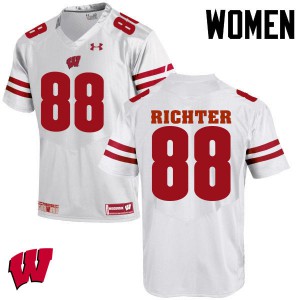 Womens Wisconsin Badgers Pat Richter #88 Embroidery White Jerseys 384274-597