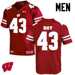 Mens Wisconsin Badgers Peter Roy #43 Embroidery Red Jersey 957001-279