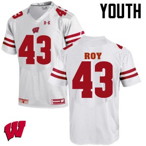 Youth Wisconsin Badgers Peter Roy #43 White Alumni Jerseys 981606-645