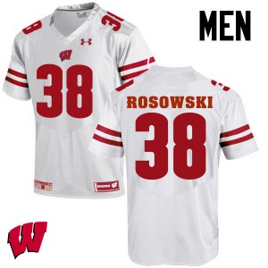Mens Wisconsin Badgers P.J. Rosowski #38 White Official Jerseys 578111-176
