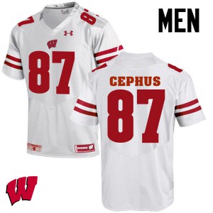 Mens Wisconsin Badgers Quintez Cephus #87 White Football Jerseys 459740-661