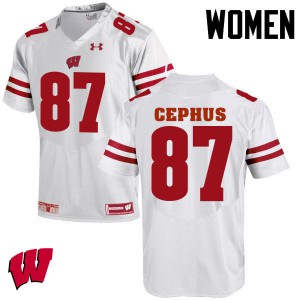 Women Wisconsin Badgers Quintez Cephus #87 White Player Jersey 529333-666