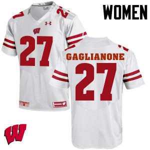 Women Wisconsin Badgers Rafael Gaglianone #27 High School White Jersey 868398-899