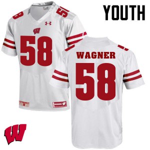 Youth Wisconsin Badgers Rick Wagner #58 College White Jersey 122433-563
