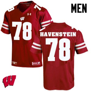 Men Wisconsin Badgers Robert Havenstein #78 Embroidery Red Jerseys 824647-509