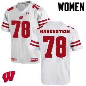 Women Wisconsin Badgers Robert Havenstein #78 Official White Jersey 386427-940