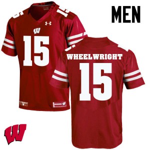 Mens Wisconsin Badgers Robert Wheelwright #15 Embroidery Red Jerseys 660627-105