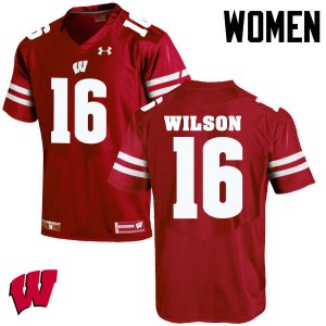 Women Wisconsin Badgers Russell Wilson #16 Red NCAA Jersey 240537-438