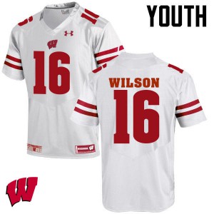 Youth Wisconsin Badgers Russell Wilson #16 Embroidery White Jerseys 702765-975