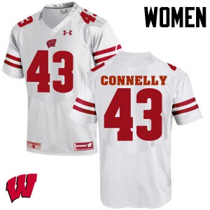 Womens Wisconsin Badgers Ryan Connelly #43 College White Jerseys 506923-510