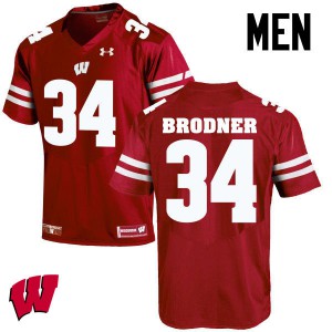 Men Wisconsin Badgers Sam Brodner #34 High School Red Jersey 242794-921