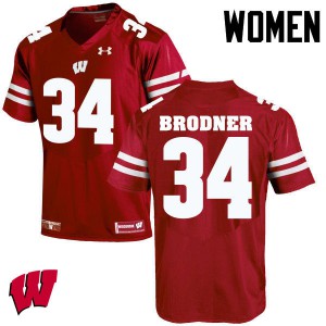 Women's Wisconsin Badgers Sam Brodner #34 College Red Jerseys 642824-893