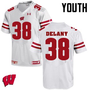 Youth Wisconsin Badgers Sam DeLany #38 White Player Jersey 227700-223