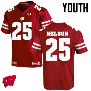 Youth Wisconsin Badgers Scott Nelson #25 Stitch Red Jersey 128430-199