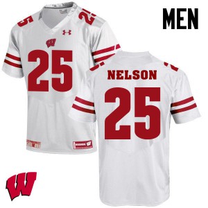 Men's Wisconsin Badgers Scott Nelson #25 College White Jersey 788851-735
