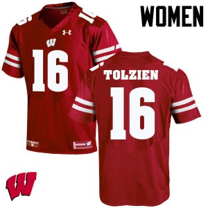 Women's Wisconsin Badgers Scott Tolzien #16 Football Red Jersey 142109-931