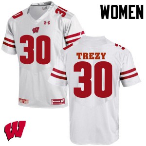 Womens Wisconsin Badgers Serge Trezy #30 High School White Jerseys 149802-619