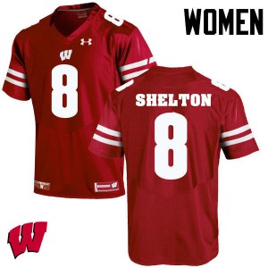 Women Wisconsin Badgers Sojourn Shelton #8 Football Red Jerseys 792227-230