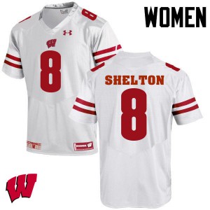 Womens Wisconsin Badgers Sojourn Shelton #8 White Stitched Jersey 449363-310
