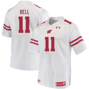 Mens Wisconsin Badgers Skyler Bell #11 Stitched White Jerseys 261872-505