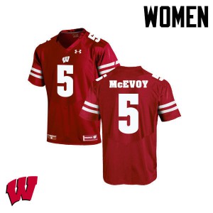 Women's Wisconsin Badgers Tanner McEvoy #5 Official Red Jersey 102442-131