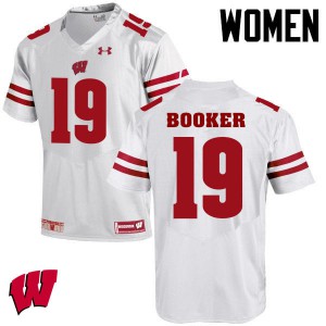 Women's Wisconsin Badgers Titus Booker #9 White Embroidery Jerseys 875526-908