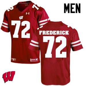 Men's Wisconsin Badgers Travis Frederick #72 College Red Jerseys 296742-189