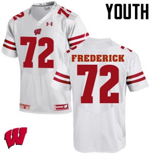 Youth Wisconsin Badgers Travis Frederick #72 White Stitch Jersey 560071-768