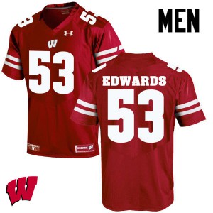 Men Wisconsin Badgers T.J. Edwards #53 Red Stitch Jersey 121497-998