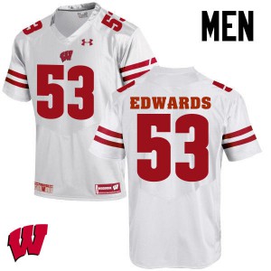 Men's Wisconsin Badgers T.J. Edwards #53 College White Jersey 620384-412
