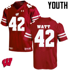 Youth Wisconsin Badgers T.J. Watt #42 Red High School Jerseys 587147-183