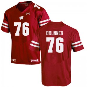 Men's Wisconsin Badgers Tommy Brunner #76 Stitch Red Jersey 940433-335