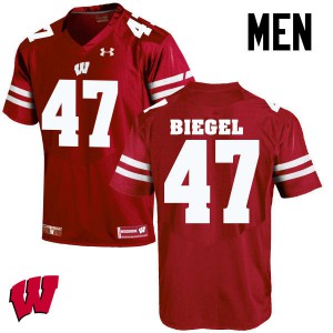 Mens Wisconsin Badgers Vince Biegel #47 Red Stitch Jerseys 978552-217