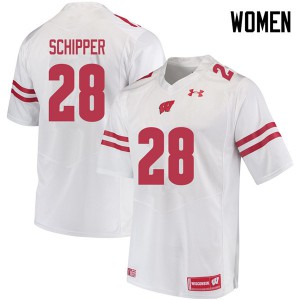 Women Wisconsin Badgers Brady Schipper #28 White NCAA Jersey 958700-659