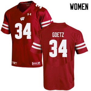 Womens Wisconsin Badgers C.J. Goetz #34 High School Red Jerseys 217845-979