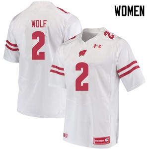 Womens Wisconsin Badgers Chase Wolf #2 NCAA White Jerseys 504575-169
