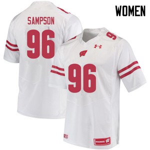 Women's Wisconsin Badgers Cormac Sampson #96 White University Jerseys 642175-501