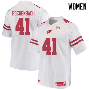 Women's Wisconsin Badgers Jack Eschenbach #41 University White Jerseys 949396-991