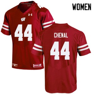 Women's Wisconsin Badgers John Chenal #44 Red Stitched Jerseys 437908-445