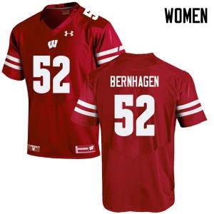 Womens Wisconsin Badgers Josh Bernhagen #52 Red College Jersey 760626-495