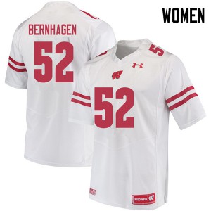 Women's Wisconsin Badgers Josh Bernhagen #52 Stitched White Jerseys 230654-838