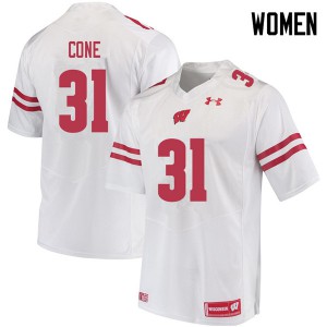 Women Wisconsin Badgers Madison Cone #31 White Embroidery Jersey 268947-239