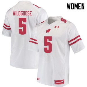 Women Wisconsin Badgers Rachad Wildgoose #5 University White Jerseys 630321-313