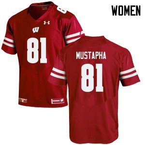 Women Wisconsin Badgers Taj Mustapha #81 NCAA Red Jersey 750965-770