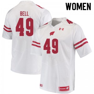 Womens Wisconsin Badgers Christian Bell #49 College White Jerseys 646560-511