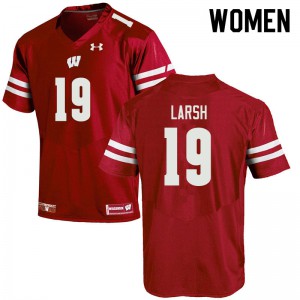 Women's Wisconsin Badgers Collin Larsh #19 Red Football Jersey 918358-215