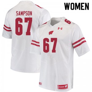 Women's Wisconsin Badgers Cormac Sampson #67 White Football Jersey 394449-138