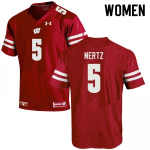 Women's Wisconsin Badgers Graham Mertz #5 Red Stitch Jerseys 186084-601