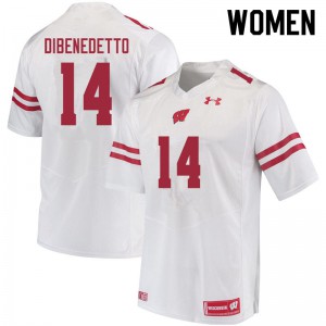 Womens Wisconsin Badgers Jordan DiBenedetto #14 White University Jersey 811711-221